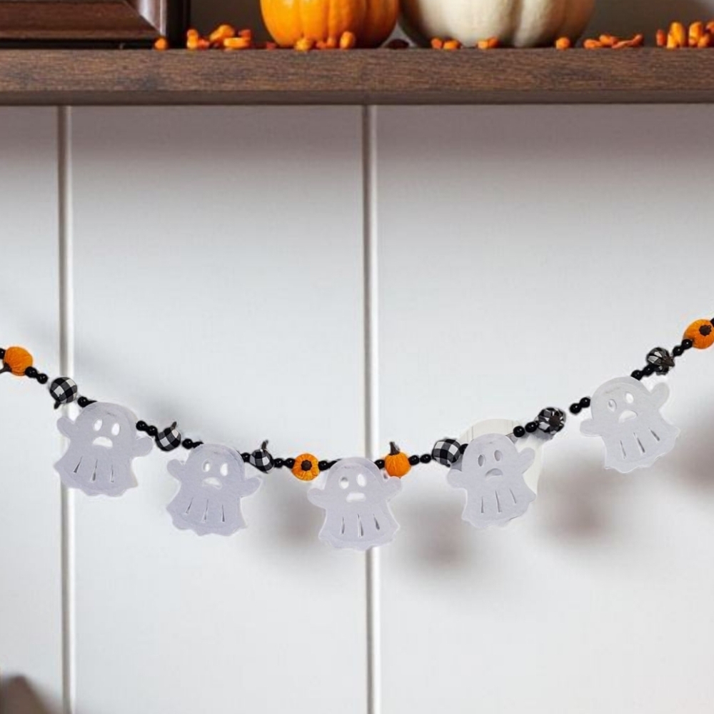 Halloween Ghost / Pumpkin Garland Home Crafted